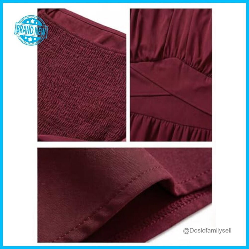 Square Neck Wrap Dress Ruffle Puff Sleeve Tie Back Mini Cottagecore Style - Picture 5 of 7